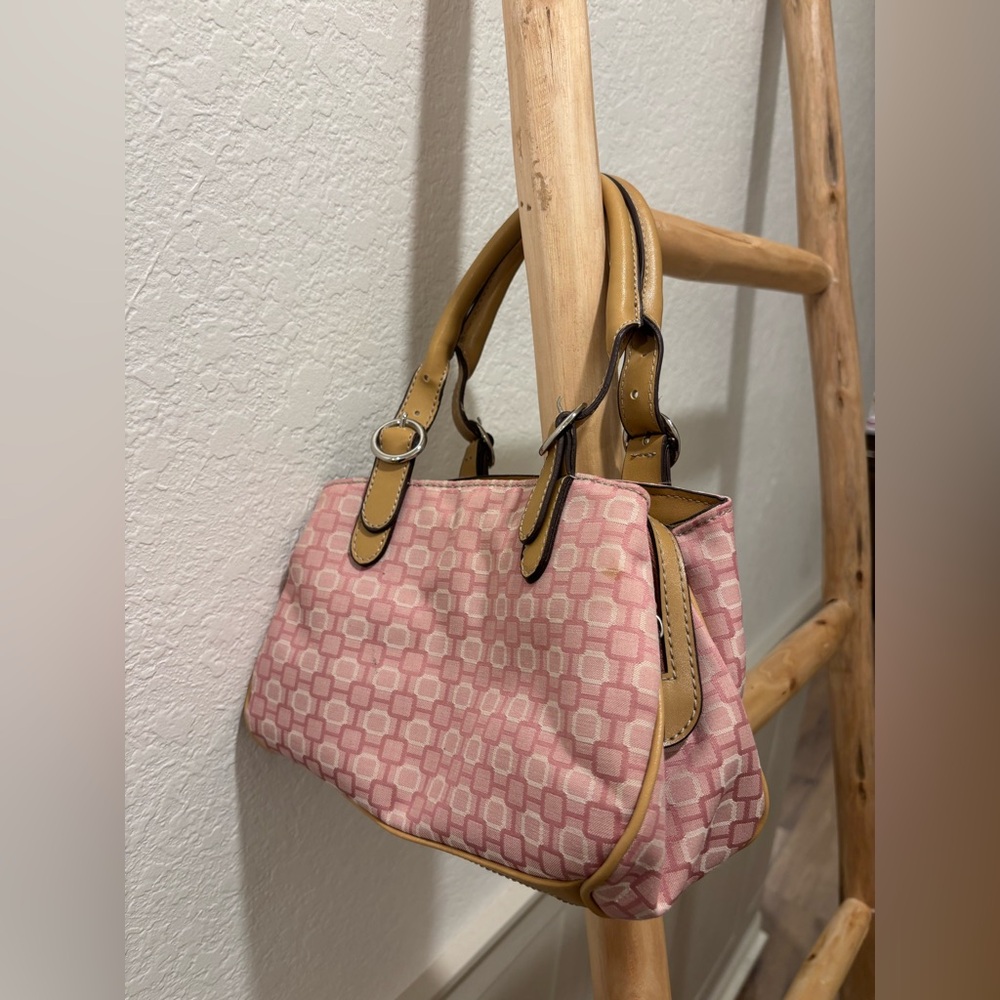 Y2K Nine West Slouch Shoulder Bag | Pink & Tan Purse
